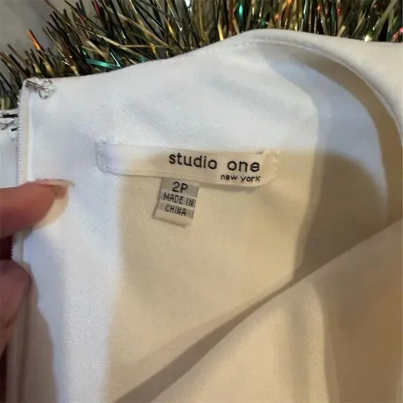 Studio One Women's 2P Multicolor Checkered Sleeveless Knee Dress - Picture 3 of 5